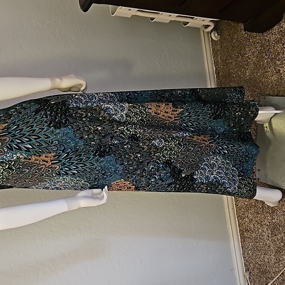 VTG HYPNOTIZED 1990s Peacock Spaghetti Strap High Waist Resort Slip Maxi Dress - Picture 7 of 9